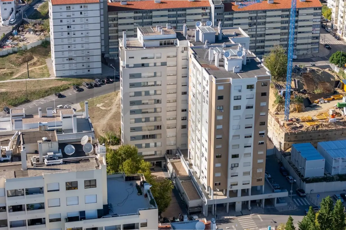 O edifício visto de cima
